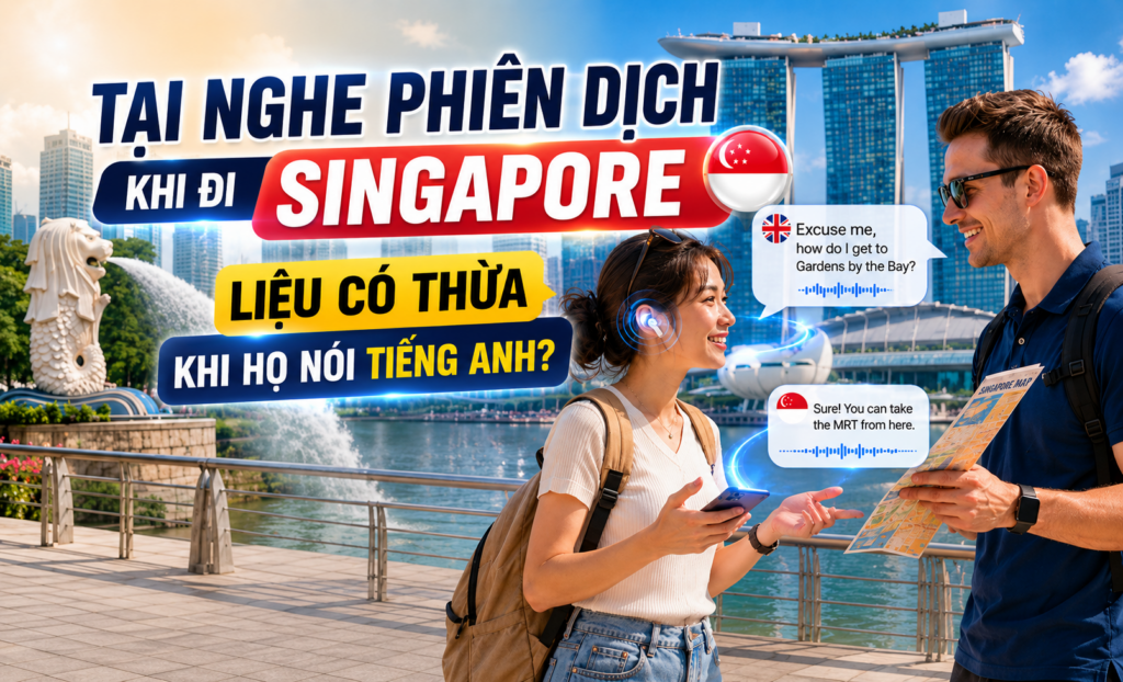 Tai nghe phiên dịch khi đi Singapore: Liệu có thừa khi họ nói tiếng Anh?