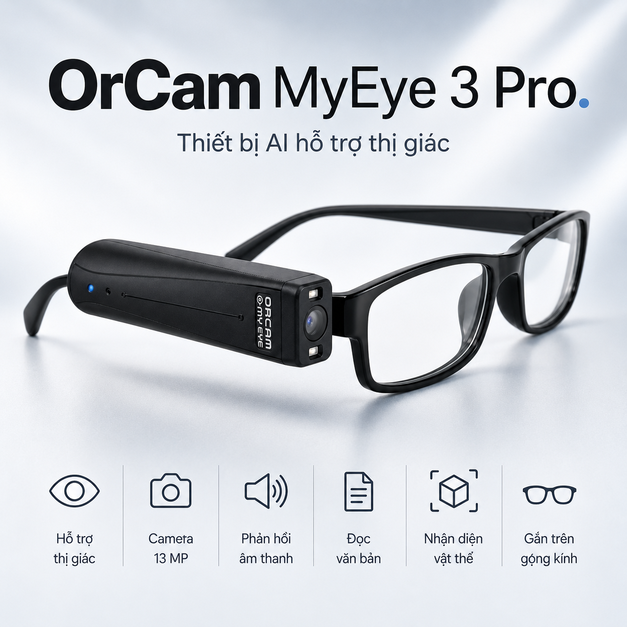 Thiết bị hỗ trợ thị giác OrCam MyEye 3 Pro – Đọc nội dung và nhận diện bằng âm thanh