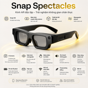 Kính AR Snap Spectacles – Theo dõi 6DoF và tương tác không gian tự nhiên